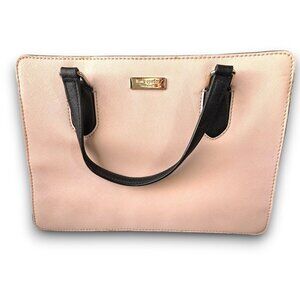 Kate Spade Light Pink and Black colorblock Laurel Way Reece Satchel Purse